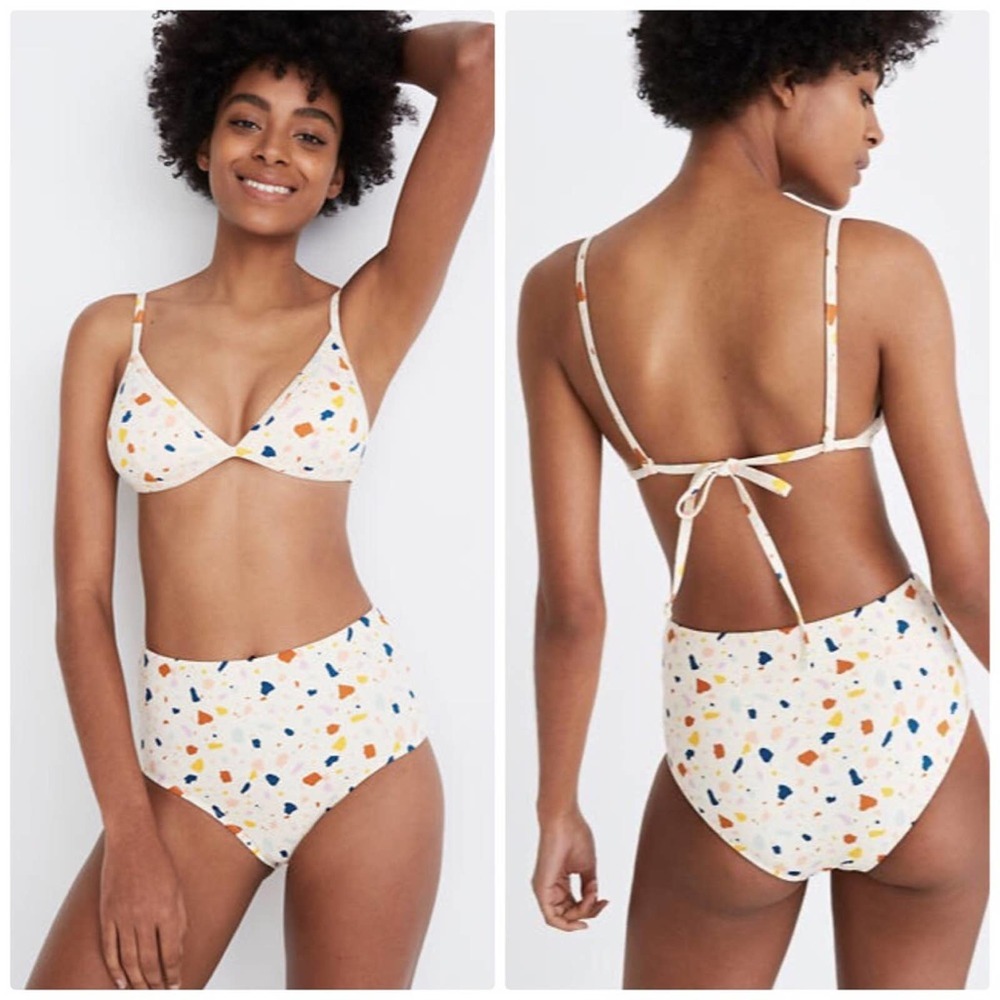 Madewell Second Wave Terrazzo Bralette Bikini Top